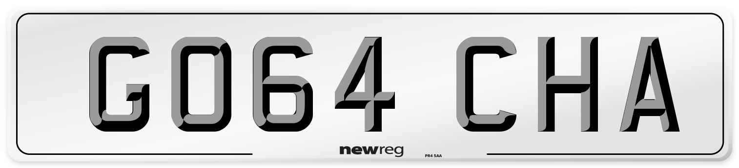 GO64 CHA Number Plate from New Reg